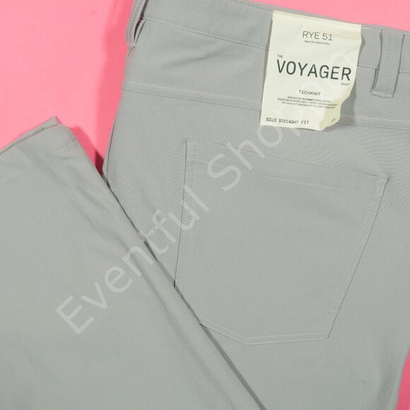 Rye 51 Pants Mens 38 Gray Voyager Silo Straight Fit Performance 5 Pocket New - Picture 1 of 7
